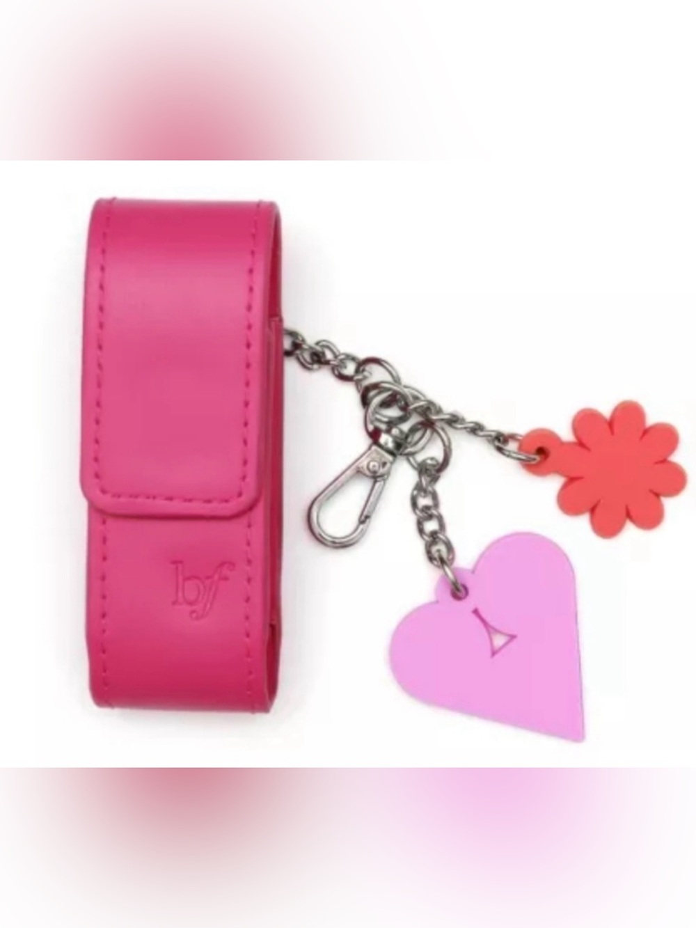 Benefit Cosmetics Pink Lipstick Key Charm Heart Flower GWP NWT